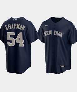 Men's New York Yankees Aroldis Chapman 54 Alternate Navy Jersey