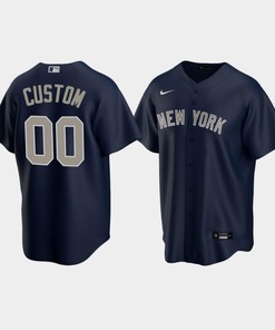 Men's New York Yankees Custom 00 Alternate Navy Jersey