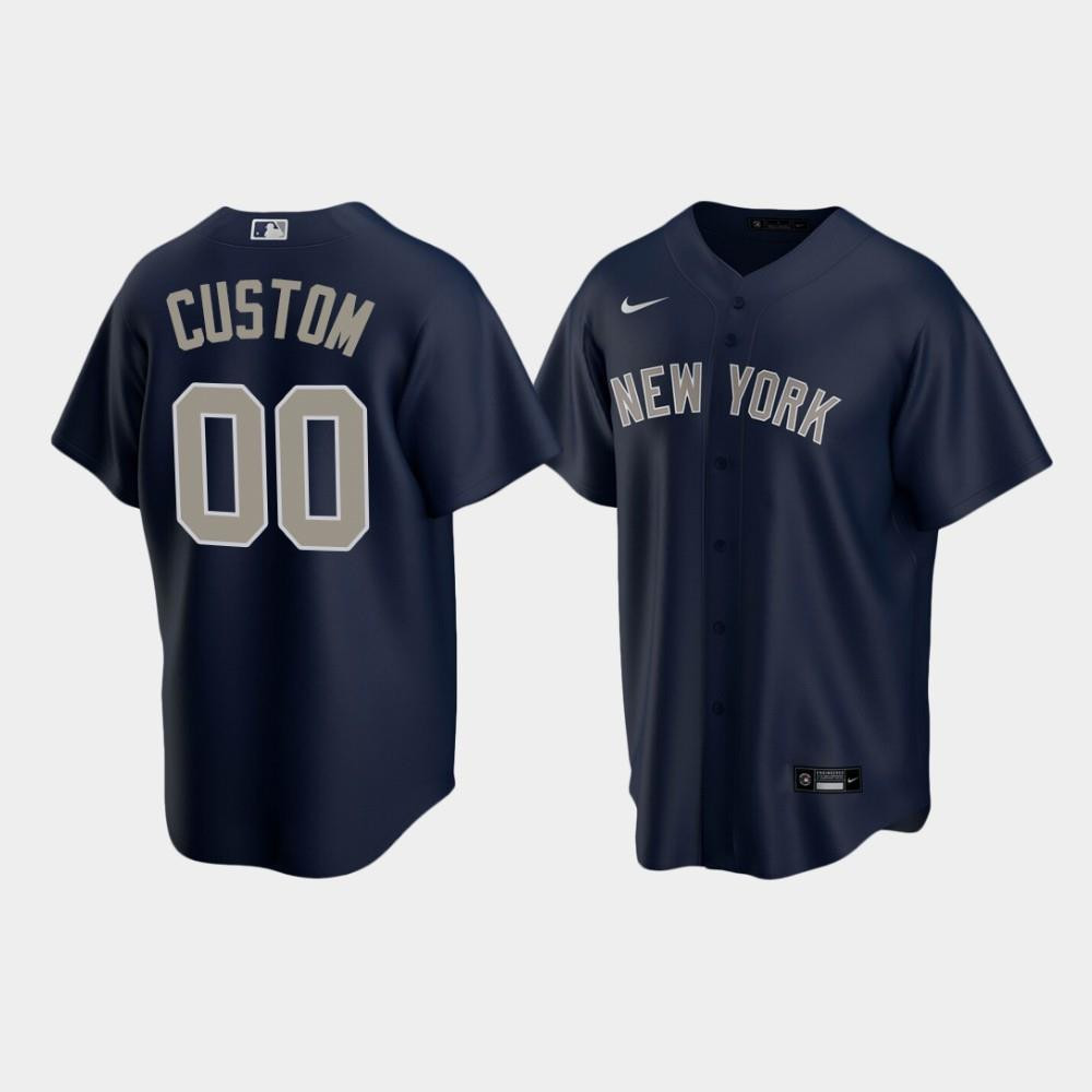 Men's New York Yankees Custom 00 Alternate Navy Jersey