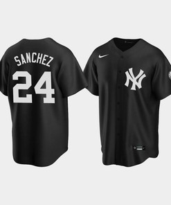 Men's New York Yankees Gary Sanchez 24 Fashion Black Jersey