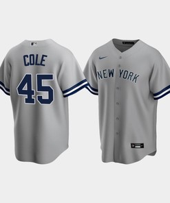 Men's New York Yankees Gerrit Cole 45 Road Gray Jersey