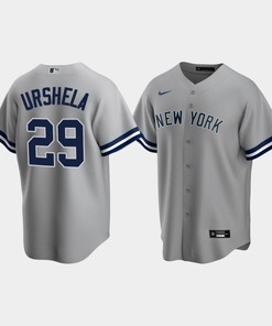 Men's New York Yankees Gio Urshela 29 Road Gray Jersey