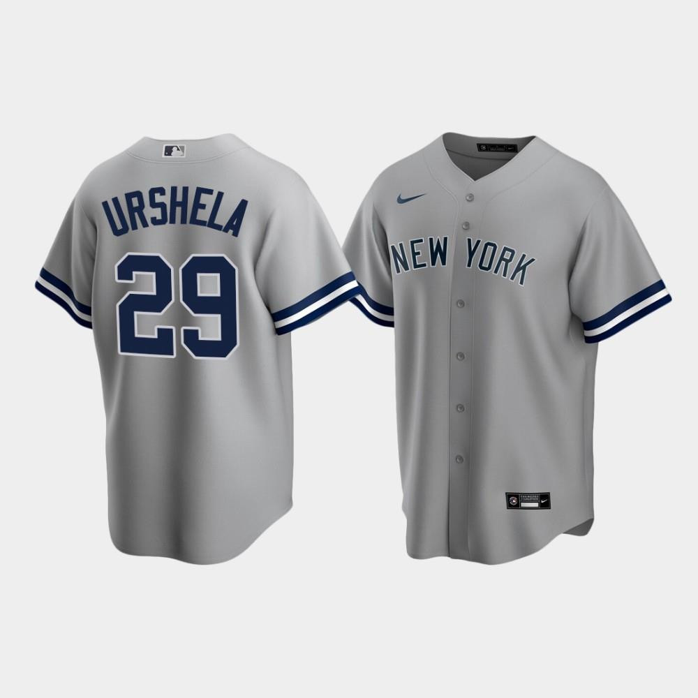 Men's New York Yankees Gio Urshela 29 Road Gray Jersey