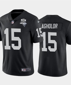 Mens Oakland Raiders Black #15 Nelson Agholor 2020 Inaugural Season Vapor Limited Stitched Nfl Jersey