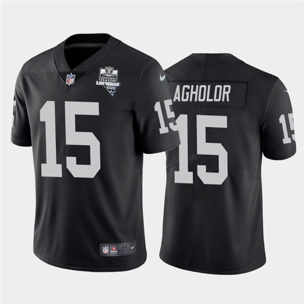 Mens Oakland Raiders Black #15 Nelson Agholor 2020 Inaugural Season Vapor Limited Stitched Nfl Jersey