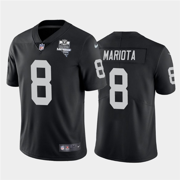 Mens Oakland Raiders Black #8 Marcus Mariota 2020 Inaugural Season Vapor Limited Stitched Nfl Jersey