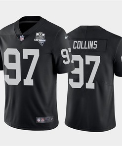 Mens Oakland Raiders Black #97 Maliek Collins 2020 Inaugural Season Vapor Limited Stitched Nfl Jersey