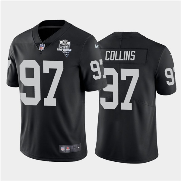 Mens Oakland Raiders Black #97 Maliek Collins 2020 Inaugural Season Vapor Limited Stitched Nfl Jersey