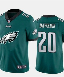 Mens Philadelphia Eagles #20 Brian Dawkins Green 2020 Team Big Logo Limited Stitched Jersey