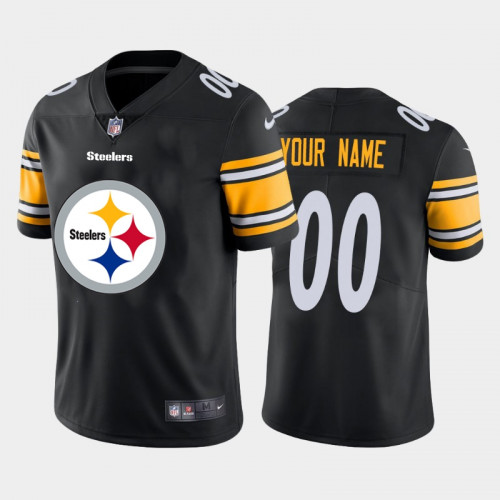 Mens Pittsburgh Steelers Active Player Custom Black 2020 Team Big Logo Limited Stitched Jersey