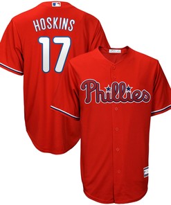 Men's Rhys Hoskins Red Philadelphia Phillies Big & Tall Player Jersey