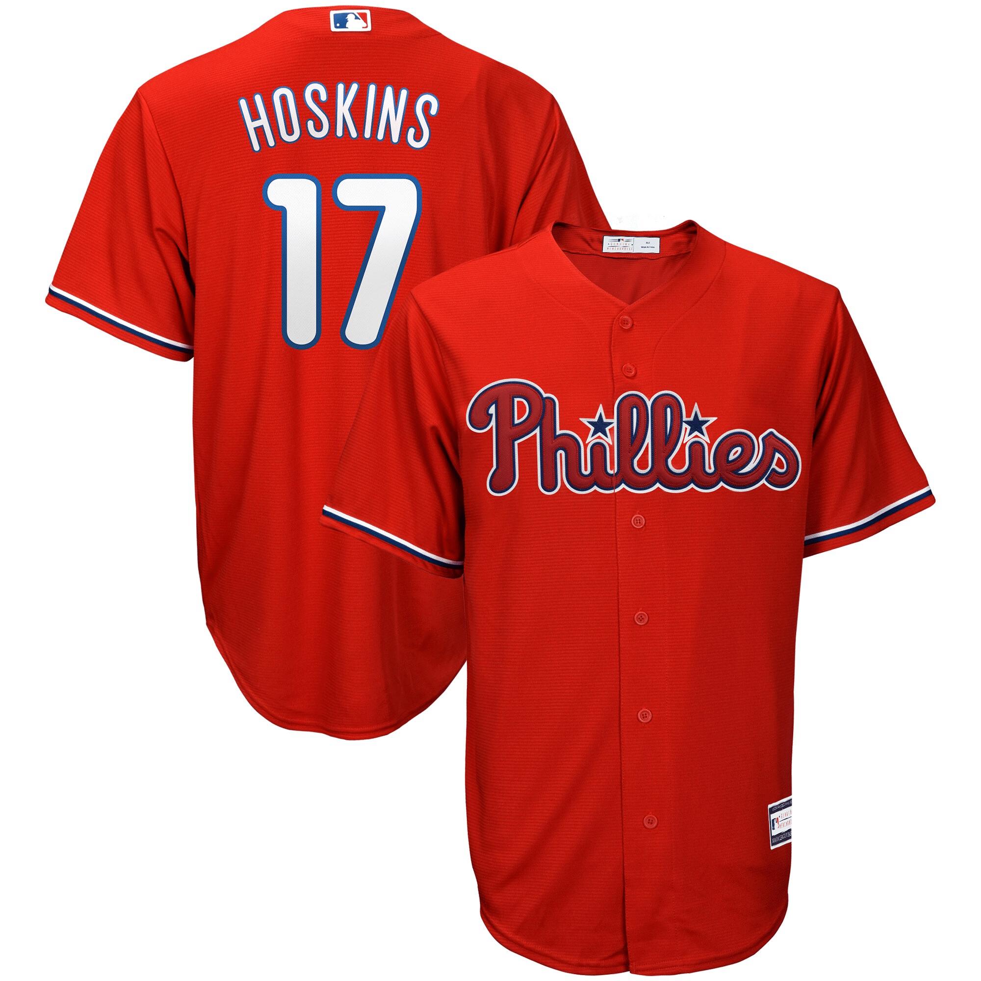 Men's Rhys Hoskins Red Philadelphia Phillies Big & Tall Player Jersey