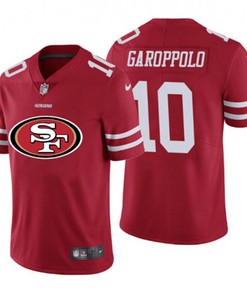 Mens San Francisco 49ers #10 Jimmy Garoppolo Red 2020 Team Big Logo Limited Stitched Jersey