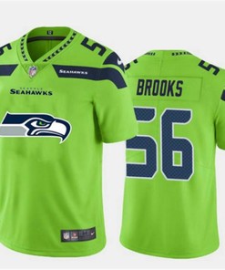 Mens Seattle Seahawks #56 Jordyn Brooks Green 2020 Team Big Logo Limited Stitched Jersey