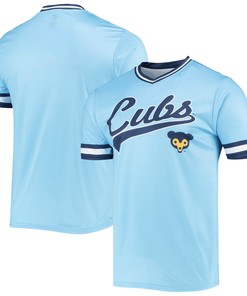 Men's Stitches Blue/Royal Chicago Cubs Cooperstown Collection V-Neck Team Color Jersey
