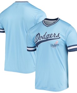 Men's Stitches Blue/Royal Los Angeles Dodgers Cooperstown Collection V-Neck Team Color Jersey