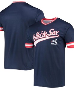 Men's Stitches Navy/Red Chicago White Sox Cooperstown Collection V-Neck Team Color Jersey