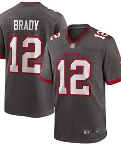 Mens Tampa Bay Buccaneers Tom Brady Nike Pewter Alternate Game Jersey