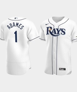Men's Tampa Bay Rays 1 Willy Adames White Home Jersey