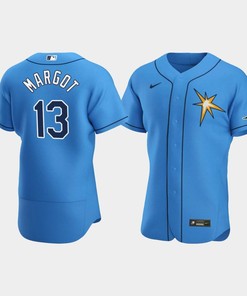 Men's Tampa Bay Rays 13 Manuel Margot Light Blue Alternate Jersey