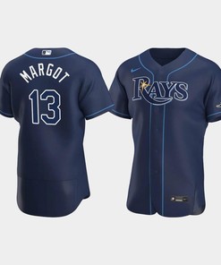 Men's Tampa Bay Rays 13 Manuel Margot Navy Alternate Jersey