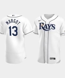 Men's Tampa Bay Rays 13 Manuel Margot White Home Jersey