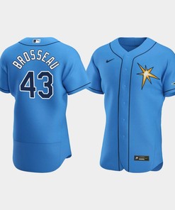 Men's Tampa Bay Rays 43 Mike Brosseau Light Blue Alternate Jersey
