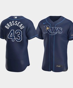 Men's Tampa Bay Rays 43 Mike Brosseau Navy Alternate Jersey