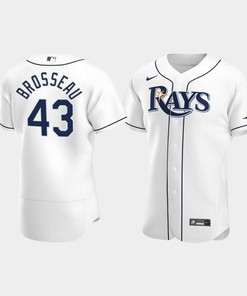 Men's Tampa Bay Rays 43 Mike Brosseau White Home Jersey