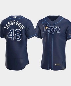 Men's Tampa Bay Rays 48 Ryan Yarbrough Navy Alternate Jersey