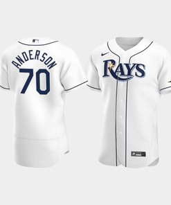 Men's Tampa Bay Rays 70 Nick Anderson White Home Jersey
