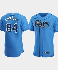 Men's Tampa Bay Rays 84 John Curtiss Light Blue Alternate Jersey
