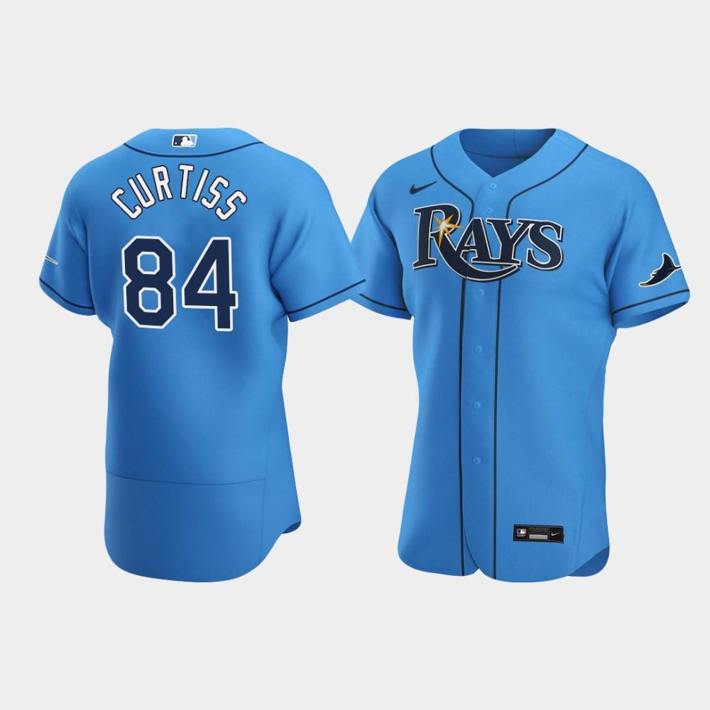 Men's Tampa Bay Rays 84 John Curtiss Light Blue Alternate Jersey - Bluefink