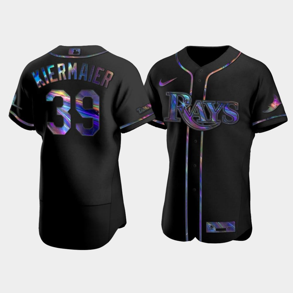 Men's Tampa Bay Rays Kevin Kiermaier 39 Black Holographic Golden Edition Jersey