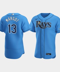 Men's Tampa Bay Rays Manuel Margot 13 Light Blue Alternate Jersey