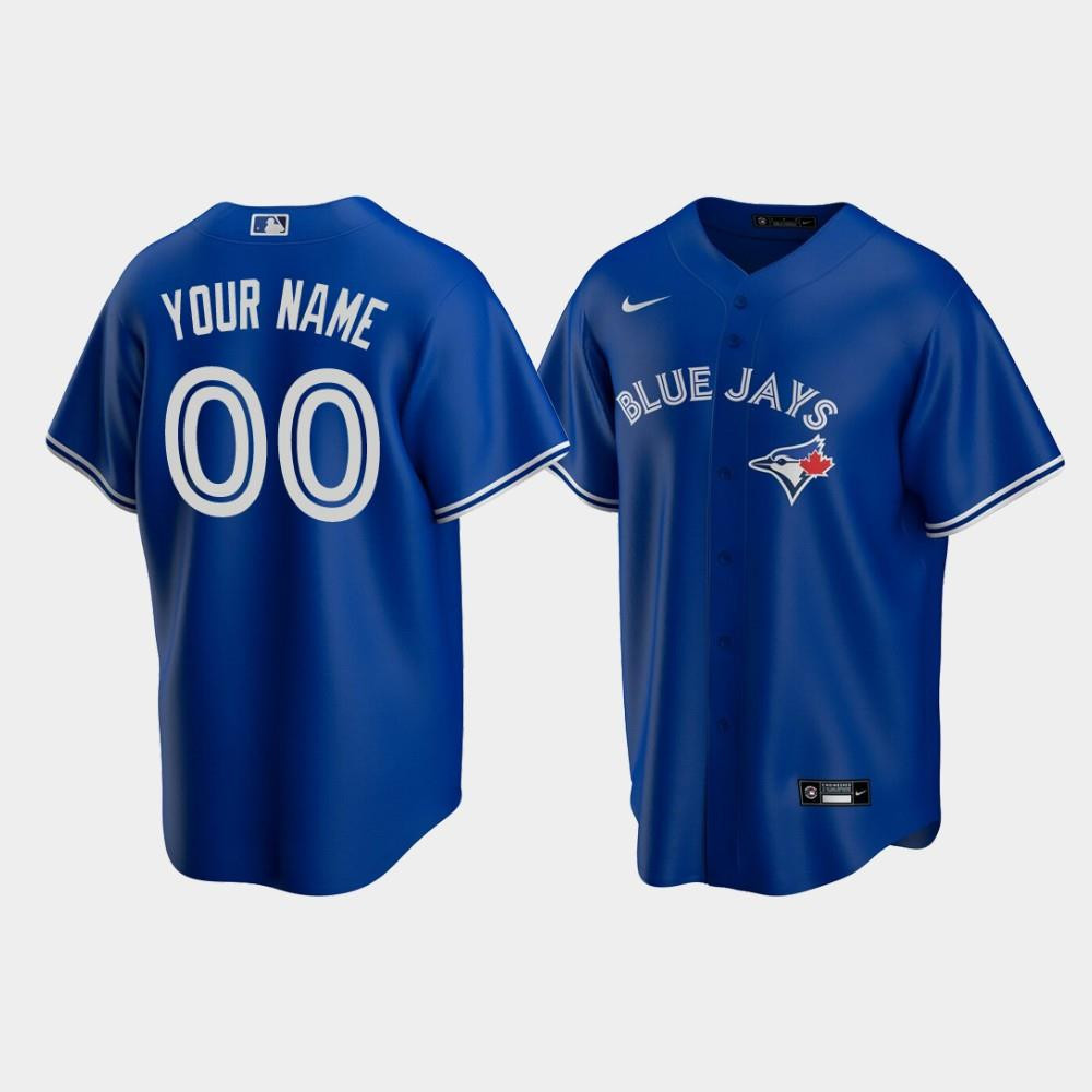 Men's Toronto Blue Jays 00 Custom Royal Alternate Jersey