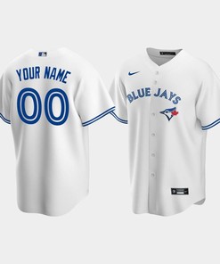 Men's Toronto Blue Jays 00 Custom White Home Jersey