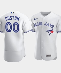 Men's Toronto Blue Jays 00 Custom White Jersey