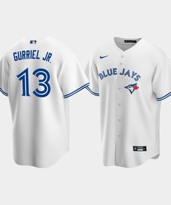 Men's Toronto Blue Jays 13 Lourdes Gurriel Jr. White Home Jersey