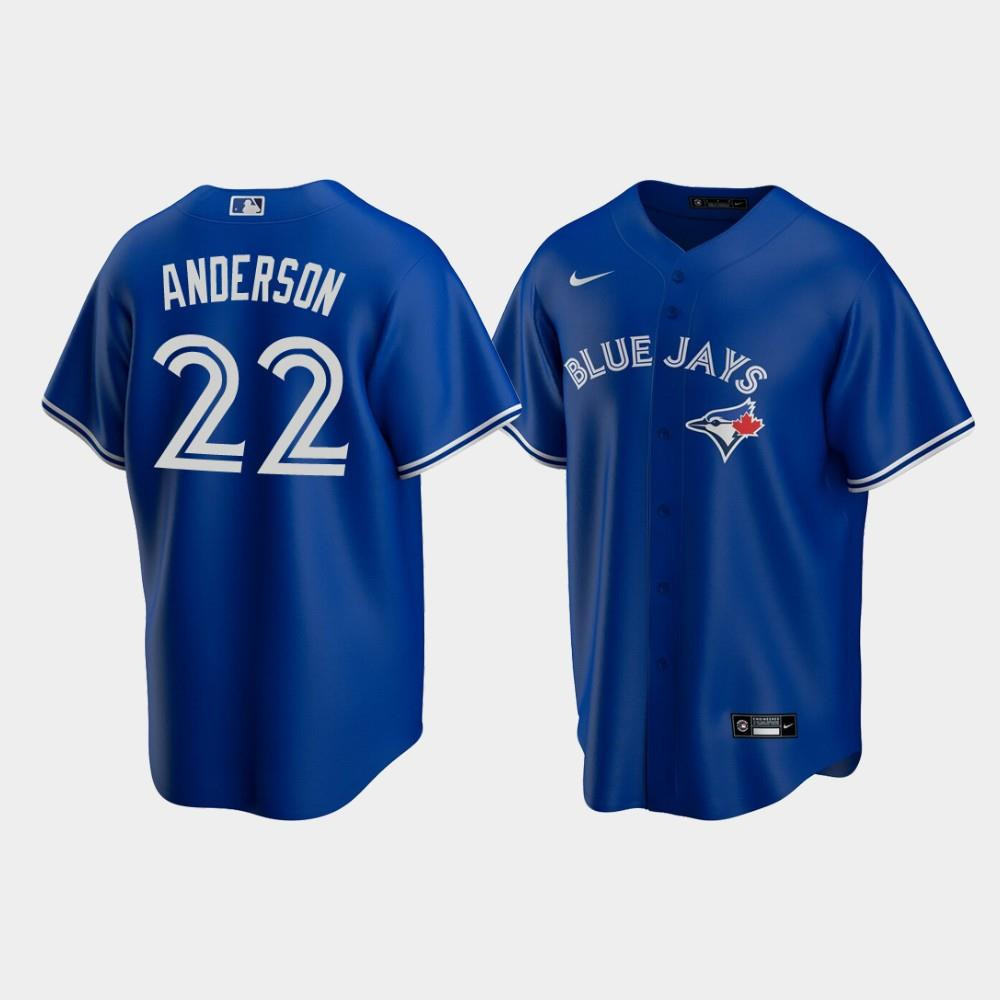 Men's Toronto Blue Jays 22 Chase Anderson Royal Alternate Jersey