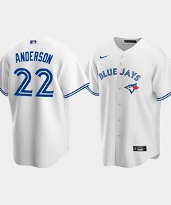 Men's Toronto Blue Jays 22 Chase Anderson White Home Jersey