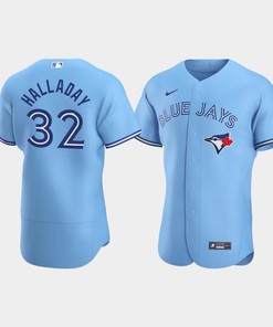 Men's Toronto Blue Jays 32 Roy Halladay Powder Blue Alternate Jersey