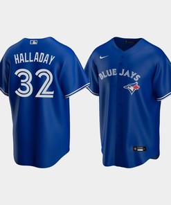 Men's Toronto Blue Jays 32 Roy Halladay Royal Alternate Jersey