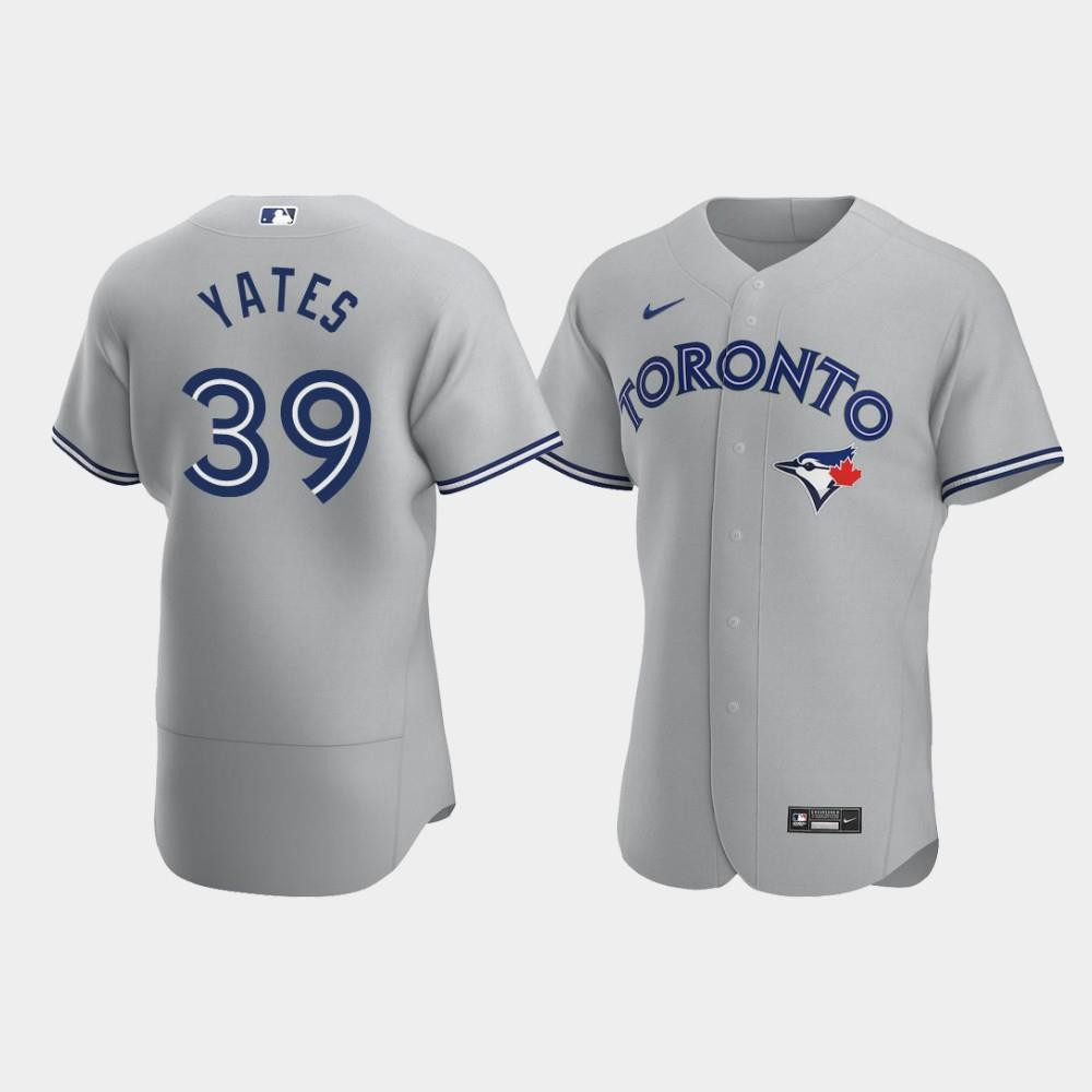 Men's Toronto Blue Jays 39 Kirby Yates Gray Road Jersey