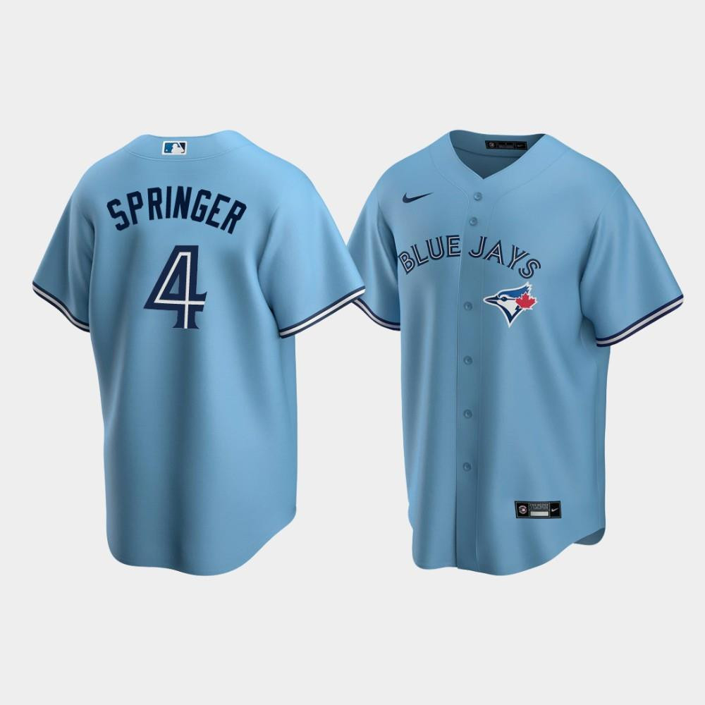 Men's Toronto Blue Jays 4 George Springer Powder Blue Alternate Jersey
