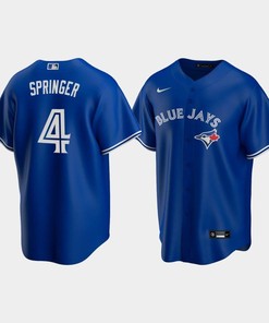 Men's Toronto Blue Jays 4 George Springer Royal Alternate Jersey