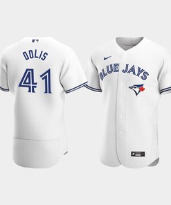 Men's Toronto Blue Jays 41 Rafael Dolis White Home Jersey