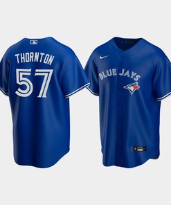 Men's Toronto Blue Jays 57 Trent Thornton Royal Alternate Jersey