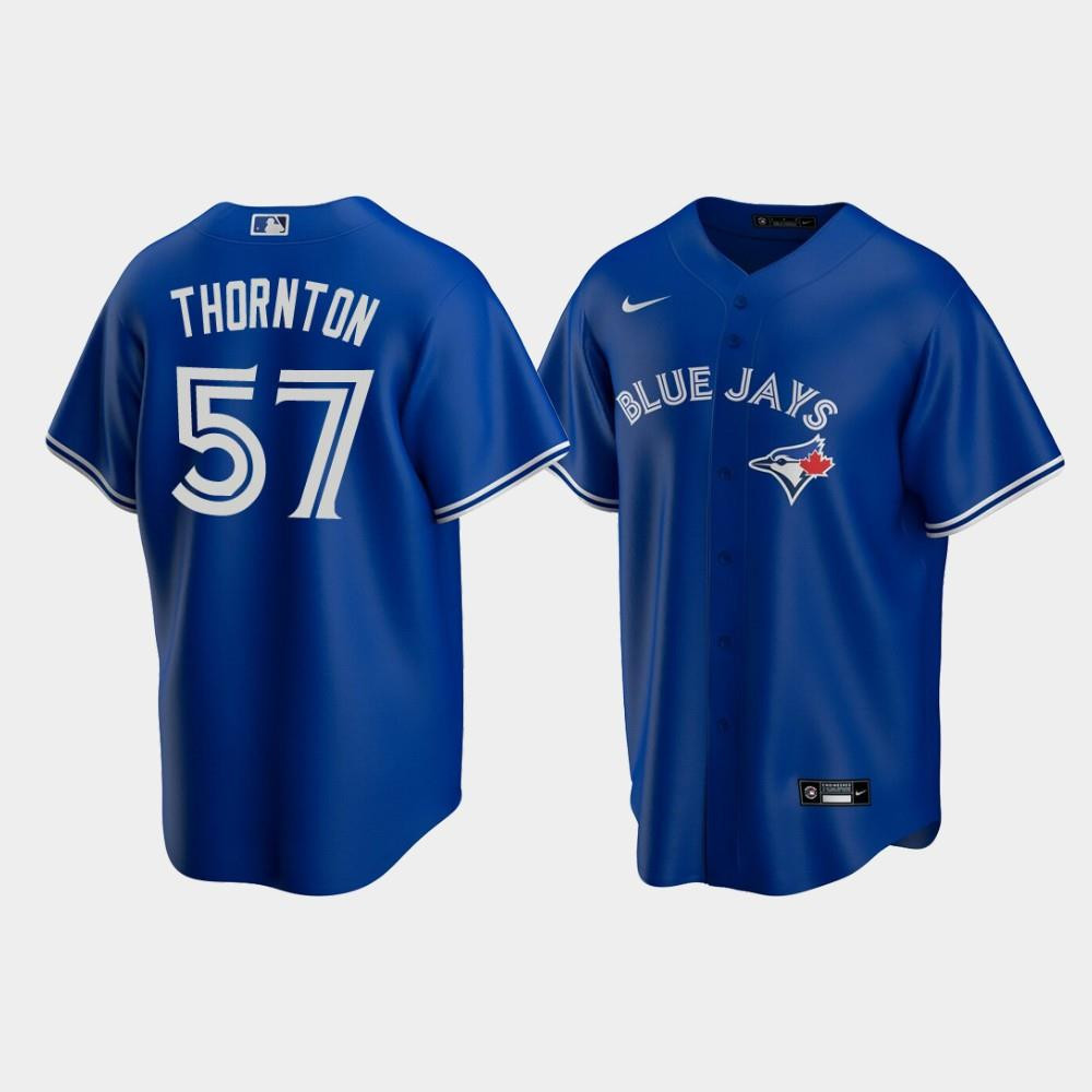 Men's Toronto Blue Jays 57 Trent Thornton Royal Alternate Jersey