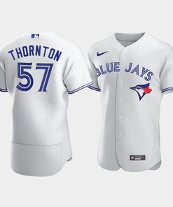 Men's Toronto Blue Jays 57 Trent Thornton White Jersey